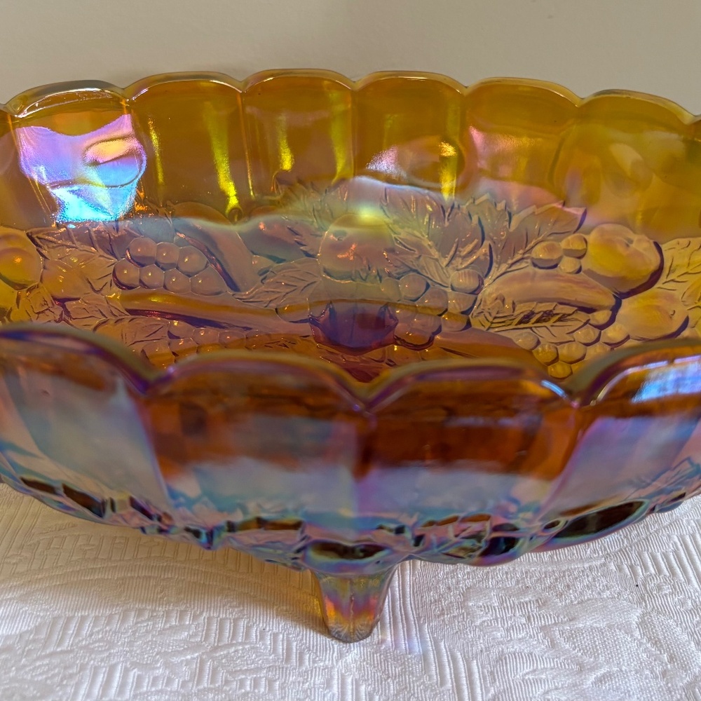 Carnival Glass Large Marigold Fruit Bowl